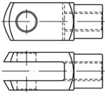 DIN 71752 Gabelgelenke 2 Stahl G 10 x 20 galvanisch verzinkt gal Zn S