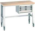 Bott Werkbank cubio 3 Schubladen Multiplex h&ouml;henverstellbar 1500x750x840-1140mm RAL
