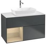 V&B Waschtischunterschrank Finion 100, Pl wh. m, Reg Oa ven, md bl. m Lac