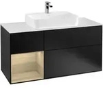 V&B Waschtischunterschrank Finion 120cm, Pl w m, Reg li Oa ven, bla m Lac