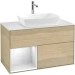 V&B Waschtischunterschrank Finion 100, Pl wh. m, Reg wh. m Lac, Oa ven