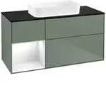 V&B Waschtischunterschrank Finion 120x60 cm, Rg li glo wh. Lac, Oli. m Lac