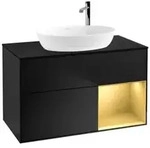 V&B Waschtischunterschrank Finion 100, Pl bla m, Reg gol m Lac, bla m Lac