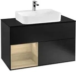 V&B Waschtischunterschrank Finion 100, Pl bla m, Reg li Oa ven, bla m Lac