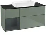 V&B Waschtischunterschrank Finion 120x60 cm, Rg l md bl. m Lac, Oli. m Lac