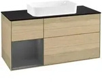 V&B Waschtischunterschrank Finion 120x60 cm, Reg li Anthrac. m, Oak Veneer