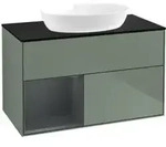 V&B Waschtischunterschrank Finion 100, Pl bla m, Reg md m Lac, Oli. m Lac