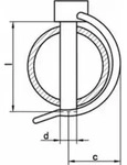 Rohrklappstecker Stahl 8 x 50 x 25 galvanisch verzinkt gal Zn S