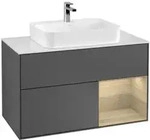 V&B Waschtischunterschrank Finion 100, Pl wh. m, Reg re Oa ven, Anthrac. m