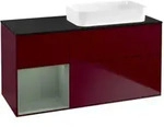 V&B Waschtischunterschrank Finion 120x60 cm, Reg li Oli. m Lac, Peony Matt
