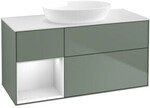 V&B Waschtischunterschrank Finion 120cm, Pl w m, Reg wh. m Lac, Oli. m Lac