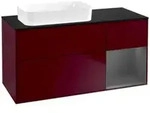 V&B Waschtischunterschrank Finion 120x60 cm, Reg re Anthrac. m, Peony Matt