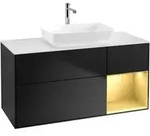 V&B Waschtischunterschrank Finion 120cm, Pl w m, Reg gol m Lac, bla m Lac