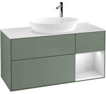 V&B Waschtischunterschrank Finion 120cm, Pl w m, Reg wh. m Lac, Oli. m Lac
