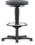 bimos Allround Hocker mit Gleiter und Fu&szlig;ring, Supertec schwarz, Sitzh&ouml;he...