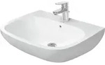 Duravit Waschtisch D-Code 65x50cm, m HL, &Uuml;L, Hahnlochbank, wei&szlig;