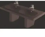 Duravit M&ouml;bel-Doppelwaschtisch D-Code 120x49cm, m Hahnl., &Uuml;L, Hahnloch, wei&szlig;