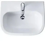 Duravit Waschtisch D-Code 60x46cm, m HL, &Uuml;L, Hahnlochbank, wei&szlig;