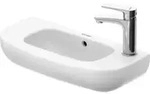 Duravit Handwaschbecken D-Code 50x22cm, m &Uuml;L u HLB, we, Hahnloch links