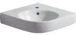 Geberit Eck-Waschtisch Renova Compact 69,5x61,5cm, m Hahnl., m &Uuml;berlauf, wei&szlig;