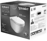 Duravit Wand-WC, Tiefsp&uuml;ler-Set Starck 3 mit WC-Sitz, wei&szlig;
