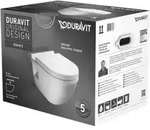 Duravit Wand-WC, Tiefsp&uuml;ler-Set Starck 3 mit WC-Sitz, wei&szlig;