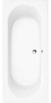 V&B Rechteck-Badewanne O.NOVO 180x80cm, wei&szlig;, Ablauf mittig