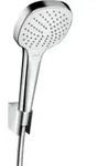 hansgrohe Brausehalter-Set Croma Sel. E Vario 1600mm Brauseschlauch, wei&szlig;/chrom