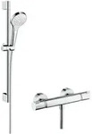 hansgrohe Brausesystem Croma Select S 669mm Brausestange, m Thermostat, wei&szlig;/chrom