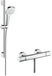 hansgrohe Brausesystem Croma Select E 669mm Brausestange, m Thermostat, wei&szlig;/chrom