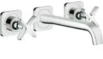 hansgrohe Fertigset Axor Citterio E UP-3-Loch-Waschtischarmatur, Ausl. 220mm, Roset.,