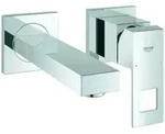 Grohe Fertigmontageset Eurocube chr, 2-Loch-Waschtisch-Wandarmatur, Ausl. 17,1cm