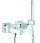 Grohe Wannen-Einhebelmischer Eurocube chrom, mit Brausegarnitur, Wandmontage