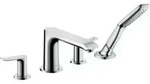 hansgrohe Fertigmontageset Metris 4-Loch-Wannenrand-Armatur, chrom