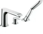 hansgrohe Fertigmontageset Metris 3-Loch-Wannenrand-Einhebelmischer, chrom