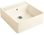 V&B Sp&uuml;lstein-Einzelbecken m Abl.garn, Exzenter, crema CeramicPlus