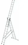 MUNK Aluminium-Mehrzweckleiter 3-teilig nivello&reg;-Traverse 3 x 11 Sprossen