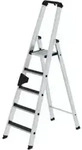 MUNK Aluminium-Stehleiter einseitig begehbar clip-step R13 1 x 5 Stufen