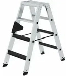 MUNK Aluminium-Stehleiter beidseitig begehbar clip-step R13 2 x 4 Stufen