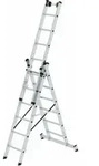 MUNK Aluminium-Mehrzweckleiter 3-teilig nivello&reg;-Traverse 3 x 6 Sprossen