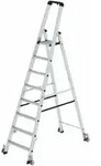 MUNK Aluminium-Stehleiter einseitig begehbar Rollen 1 x 8 Stufen