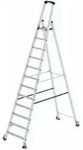 MUNK Aluminium-Stehleiter einseitig begehbar Rollen 1 x 12 Stufen