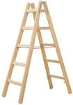 Hymer Holz-Sprossenstehleiter, beidseitig begehbar, 2x5 Sprossen