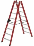 MUNK Kunststoff-Stehleiter beidseitig begehbar 2 x 8 Stufen