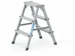 ZARGES Stufenstehleiter Alu 2x3 Stufen 2seitig Plattform-H700mm 3kg mPerlongurte
