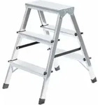 MUNK Standard-Stehleiter beidseitig begehbar 2 x 3 Stufen
