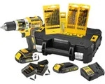 DEWALT Schlagbohrschrauber-Set 18V 1,5 Ah mit Zubeh&ouml;r DCK795S2T-QW