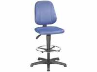 bimos Arbeitsdrehstuhl Unitec mit Gleiter und Fußring und Stoff blau Sitzhöhe