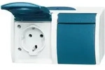 Busch-Jaeger Schuko-Steckdose 2f.gr/bgn waagerecht 20/2 EW-53