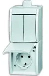 Busch-Jaeger Kombination SCHUKO Steckdose, mit Wipp. 2601/5/20EW-54-503